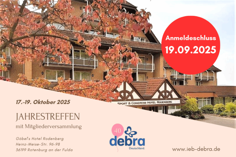 DEBRA Deutschlnad–Jahrestreffen 2025 – 17.–19.10.2025 in Rotenburg an der Fulda